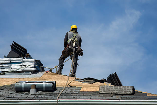 Professional Gutter Installation technician working in Clinton, OK